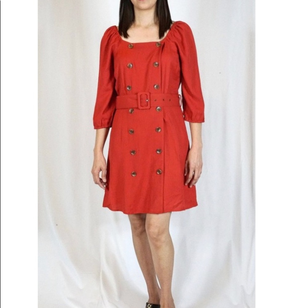 Double-Breasted Dress in Rust BRAND NEW!